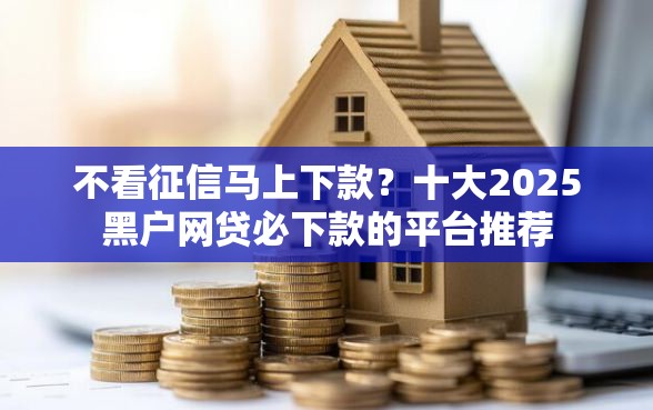 不看征信马上下款？十大2025黑户网贷必下款的平台推荐