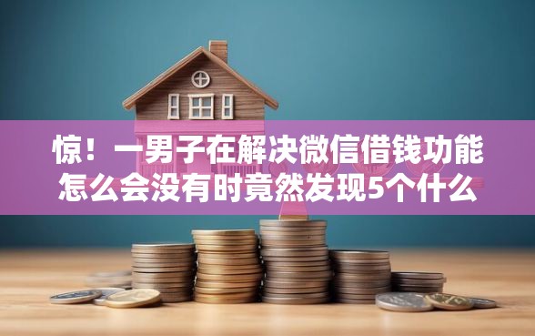 惊！一男子在解决微信借钱功能怎么会没有时竟然发现5个什么贷款平台好下款，事后分享了出来