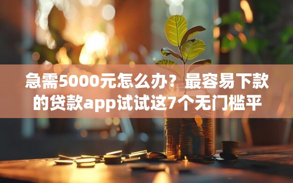 急需5000元怎么办？最容易下款的贷款app试试这7个无门槛平台