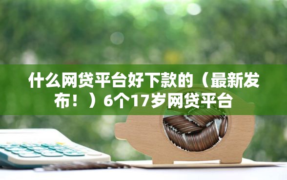 什么网贷平台好下款的（最新发布！）6个17岁网贷平台