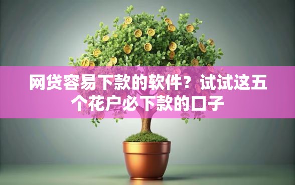 网贷容易下款的软件？试试这五个花户必下款的口子