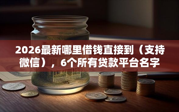 2026最新哪里借钱直接到（支持微信），6个所有贷款平台名字大全无私分享