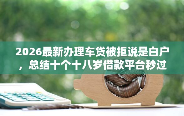 2026最新办理车贷被拒说是白户，总结十个十八岁借款平台秒过的软件！