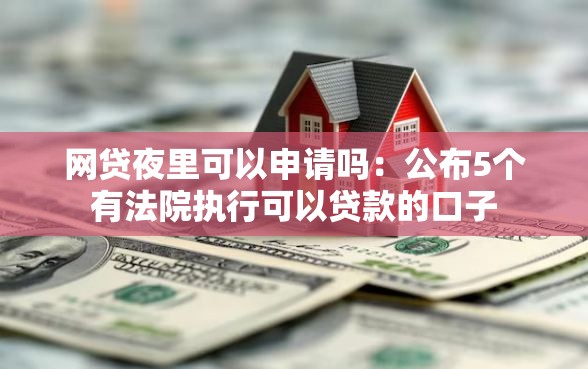 网贷夜里可以申请吗：公布5个有法院执行可以贷款的口子