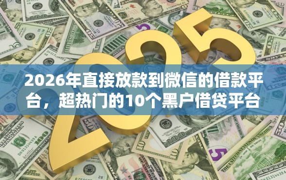2026年直接放款到微信的借款平台，超热门的10个黑户借贷平台有哪几家推荐