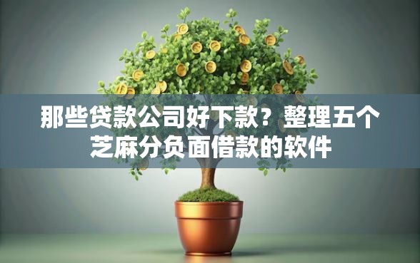 那些贷款公司好下款？整理五个芝麻分负面借款的软件