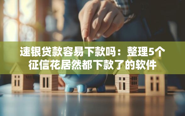 速银贷款容易下款吗：整理5个征信花居然都下款了的软件