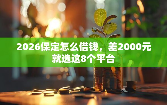 2026保定怎么借钱，差2000元就选这8个平台