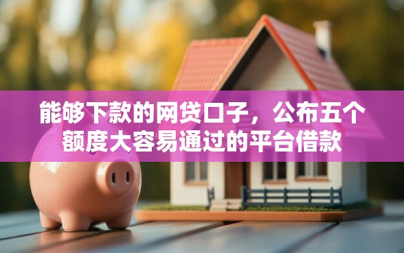 能够下款的网贷口子，公布五个额度大容易通过的平台借款
