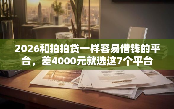 2026和拍拍贷一样容易借钱的平台，差4000元就选这7个平台