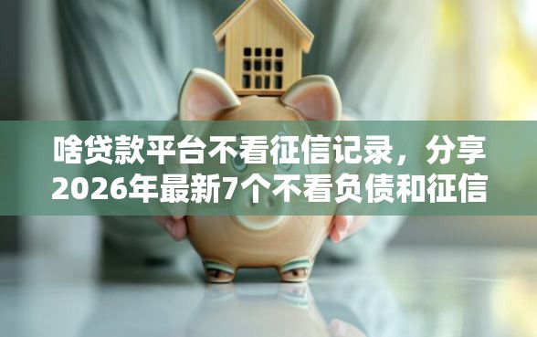啥贷款平台不看征信记录，分享2026年最新7个不看负债和征信的软件