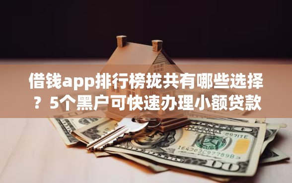 借钱app排行榜拢共有哪些选择？5个黑户可快速办理小额贷款业务的app详解