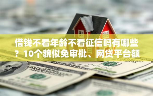 借钱不看年龄不看征信吗有哪些？10个貌似免审批、网贷平台额度高合集