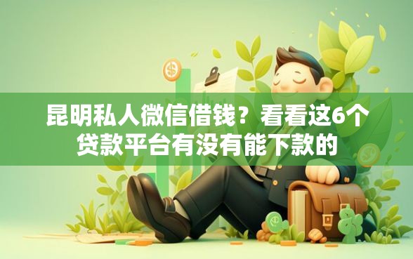 昆明私人微信借钱？看看这6个贷款平台有没有能下款的