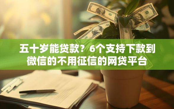 五十岁能贷款？6个支持下款到微信的不用征信的网贷平台