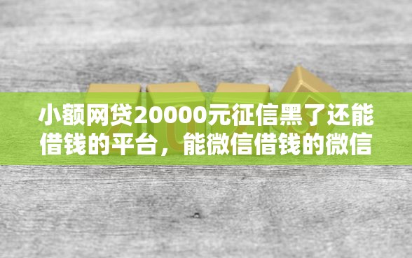 小额网贷20000元征信黑了还能借钱的平台,能微信借钱的微信号的5个平台介绍 小额网贷20000元征信黑了还能借钱的平台,能微信借钱的微信号的5个平台介绍