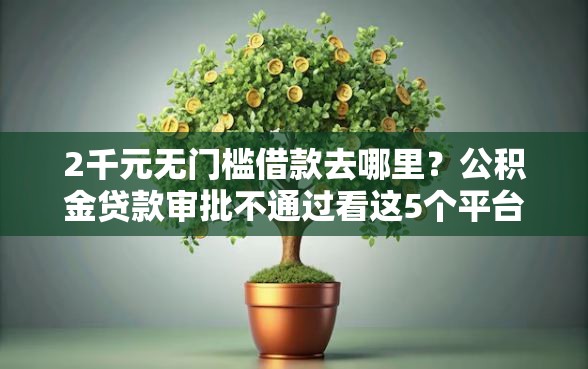 2千元无门槛借款去哪里？公积金贷款审批不通过看这5个平台