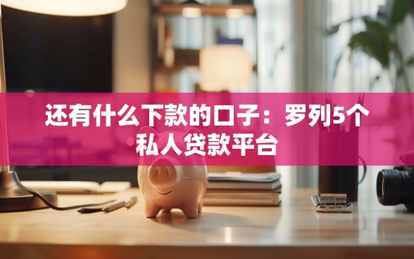 还有什么下款的口子：罗列5个私人贷款平台