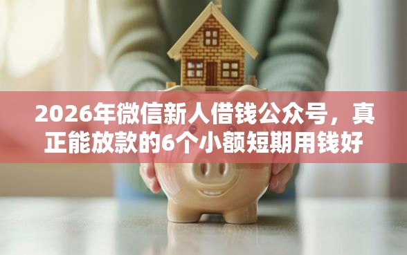 2026年微信新人借钱公众号，真正能放款的6个小额短期用钱好平台推荐