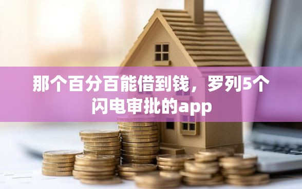 那个百分百能借到钱，罗列5个闪电审批的app