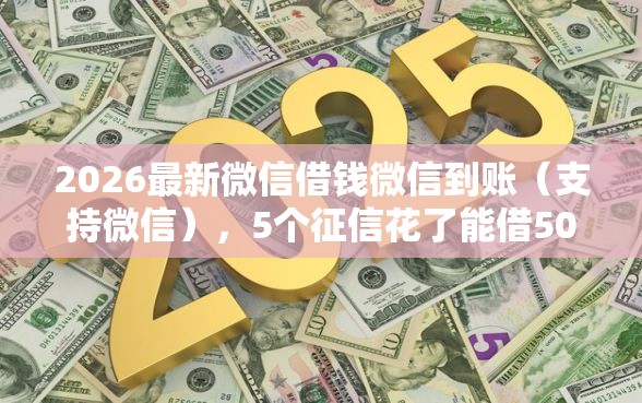 2026最新微信借钱微信到账（支持微信），5个征信花了能借500到1000的口子无私分享