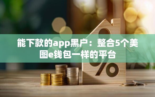 能下款的app黑户：整合5个美图e钱包一样的平台