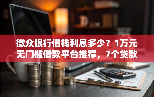 微众银行借钱利息多少？1万元无门槛借款平台推荐，7个贷款平台不看征信不看逾期盘点
