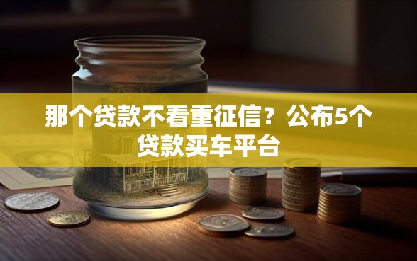 那个贷款不看重征信？公布5个贷款买车平台