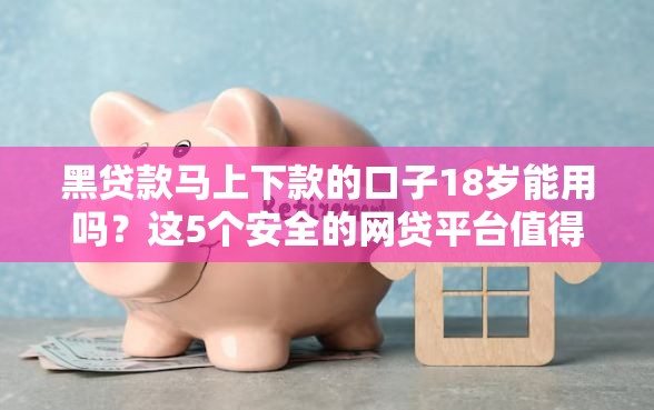 黑贷款马上下款的口子18岁能用吗？这5个安全的网贷平台值得一试