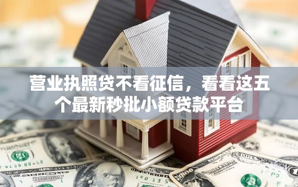 营业执照贷不看征信，看看这五个最新秒批小额贷款平台