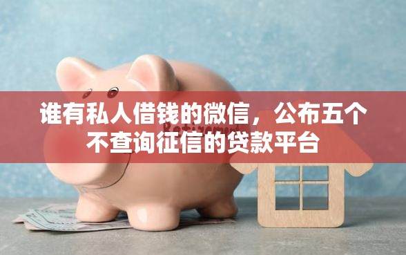 谁有私人借钱的微信，公布五个不查询征信的贷款平台