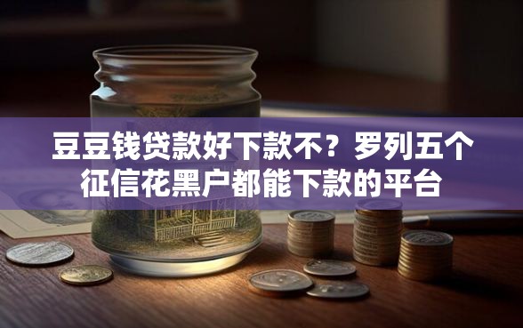 豆豆钱贷款好下款不？罗列五个征信花黑户都能下款的平台