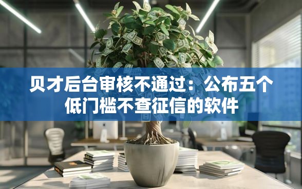贝才后台审核不通过：公布五个低门槛不查征信的软件