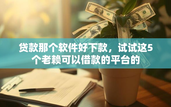 贷款那个软件好下款，试试这5个老赖可以借款的平台的