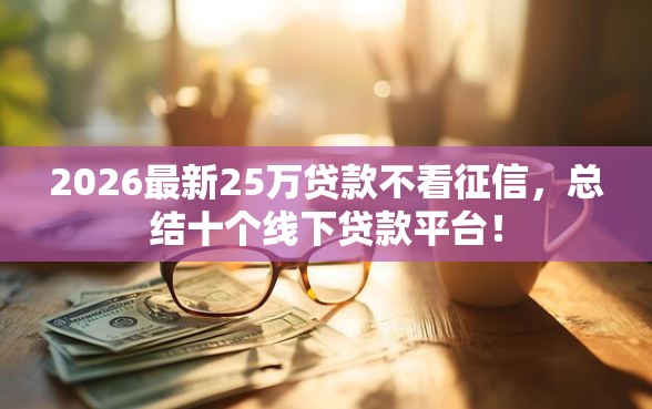 2026最新25万贷款不看征信，总结十个线下贷款平台！