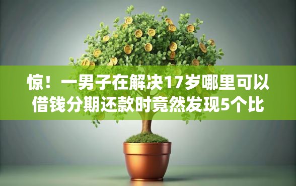 惊！一男子在解决17岁哪里可以借钱分期还款时竟然发现5个比较好的小额贷款app，事后分享了出来