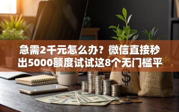 急需2千元怎么办？微信直接秒出5000额度试试这8个无门槛平台