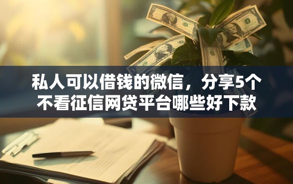 私人可以借钱的微信，分享5个不看征信网贷平台哪些好下款