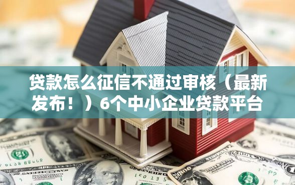 贷款怎么征信不通过审核（最新发布！）6个中小企业贷款平台