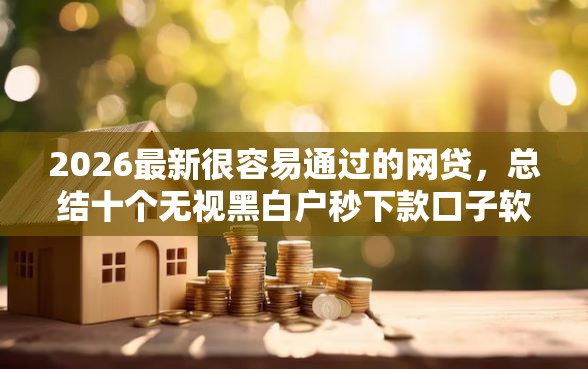 2026最新很容易通过的网贷，总结十个无视黑白户秒下款口子软件！