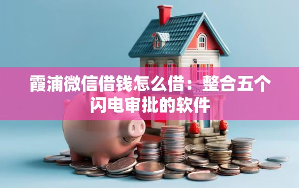 霞浦微信借钱怎么借：整合五个闪电审批的软件