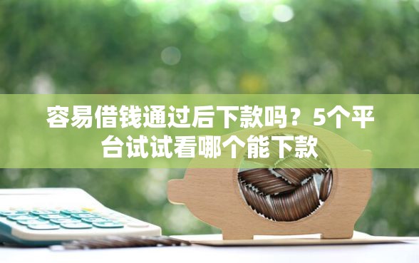 容易借钱通过后下款吗？5个平台试试看哪个能下款