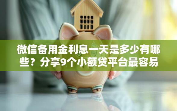 微信备用金利息一天是多少有哪些？分享9个小额贷平台最容易下款