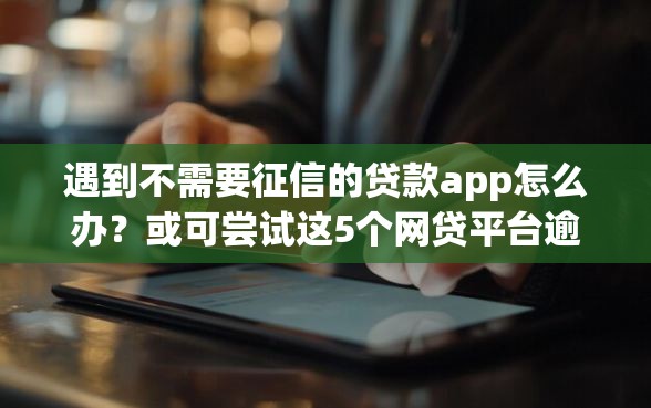 遇到不需要征信的贷款app怎么办？或可尝试这5个网贷平台逾期