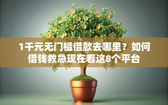 1千元无门槛借款去哪里？如何借钱救急现在看这8个平台