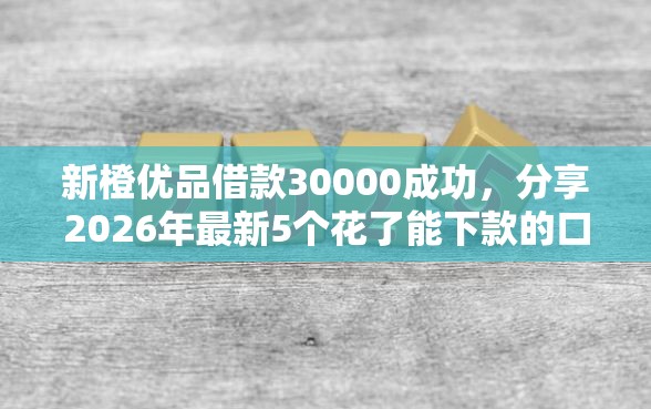 新橙优品借款30000成功，分享2026年最新5个花了能下款的口子