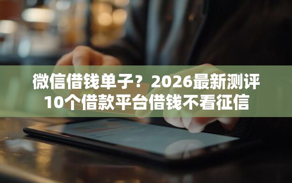 微信借钱单子？2026最新测评10个借款平台借钱不看征信