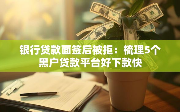 银行贷款面签后被拒：梳理5个黑户贷款平台好下款快