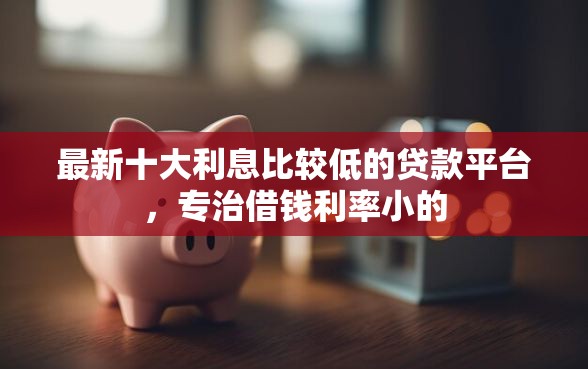 最新十大利息比较低的贷款平台，专治借钱利率小的