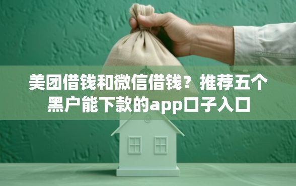 美团借钱和微信借钱？推荐五个黑户能下款的app口子入口